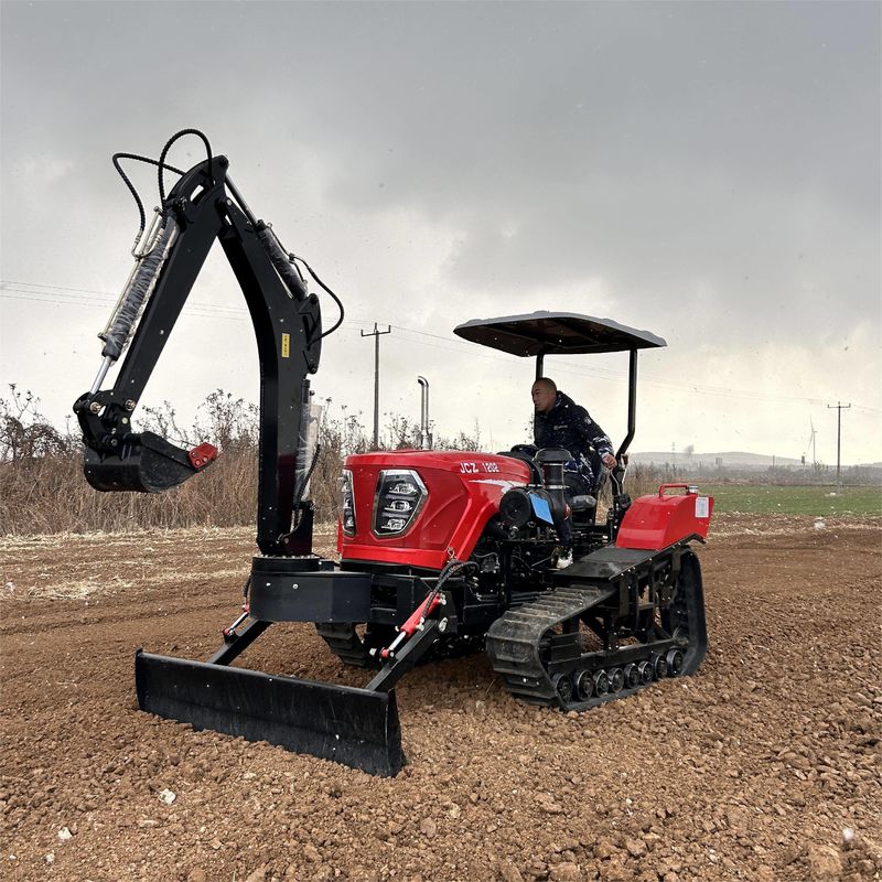 Tracteur à rampe compact de 100 chevaux Tracteur hydraulique agricole compact avec chargeur / excavateur avant